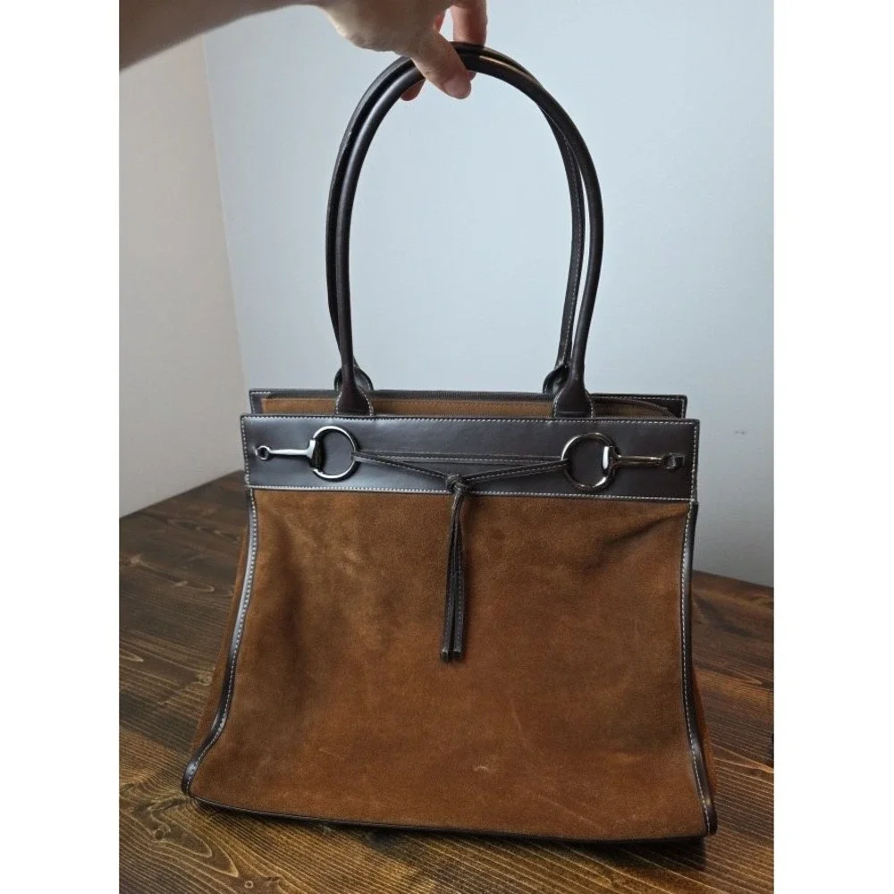 Vintage Franklin Covey Women's Purse Shoulder Bag Brown Suede‎